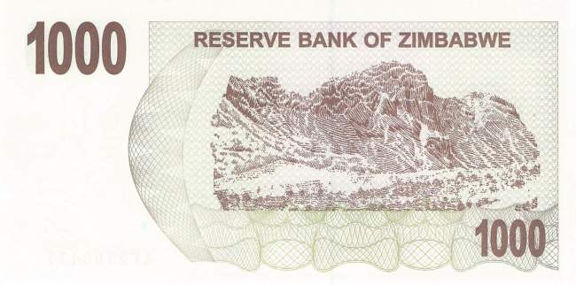 1000 Dollars Zimbabwe p.44 2006